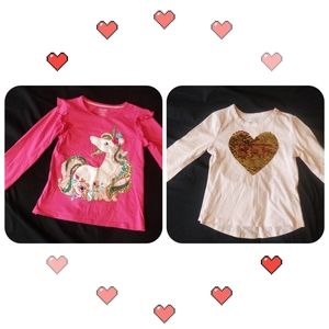 2pcs girls long sleeve T-shirt , bundle sale, excellent conditions, size 10 -12